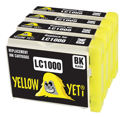 Yellow Yeti Replacement for Brother LC1000 LC1000BK Black Ink Cartridges compatible with Brother DCP-130C DCP-135C DCP-150C DCP-330C DCP-350C DCP-357C DCP-540CN DCP-560CN DCP-770CW MFC-235C MFC-465CN