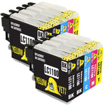 Yellow Yeti Replacement for Brother LC1100 10 Ink Cartridges compatible with Brother DCP-145C 165C 195C 197C 375CW 385C 395CN 585CW 6690CW MFC-250C 290C 490CW 5490CN 5890CN 5895CW 6490CW 990CW J615W