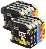Yellow Yeti Replacement for Brother LC123 10 Ink Cartridges compatible with Brother DCP-J132W MFC-J6920DW DCP-J4110DW DCP-J552DW MFC-J4610DW MFC-J6520DW MFC-J870DW MFC-J6720DW DCP-J152W MFC-J4510DW