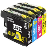 Yellow Yeti Replacement for Brother LC223 4 Ink Cartridges compatible with Brother DCP-J4120DW MFC-J5320DW MFC-J5620DW MFC-J4420DW MFC-J4620DW MFC-J4625DW MFC-J680DW MFC-J5720DW MFC-J480DW DCP-J562DW
