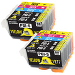 Yellow Yeti Replacement for Canon PGI-5 CLI-8 Ink Cartridges compatible with Canon Pixma iX4000 iX5000 iP3300 iP3500 MP510 MP520 MX700 (4 Black + 2 Cyan + 2 Magenta + 2 Yellow)