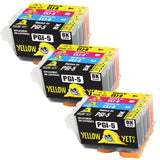 Yellow Yeti Replacement for Canon PGI-5 CLI-8 Ink Cartridges compatible with Canon Pixma iX4000 iX5000 iP3300 iP3500 MP510 MP520 MX700 (3 Black + 3 Cyan + 3 Magenta + 3 Yellow)