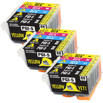 Yellow Yeti Replacement for Canon PGI-5 CLI-8 Ink Cartridges compatible with Canon Pixma iX4000 iX5000 iP3300 iP3500 MP510 MP520 MX700 (6 Black + 3 Cyan + 3 Magenta + 3 Yellow)