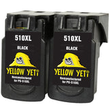 Yellow Yeti PG-510XL PG-510 XL Remanufactured Black Ink Cartridges for Canon Pixma iP2700 iP2702 MP230 MP240 MP250 MP260 MP270 MP280 MP480 MP490 MP495 MP499 MX320 MX330 MX350 MX360 MX410 MP252 MP282