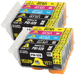Yellow Yeti Replacement for Canon PGI-520 CLI-521 | 10 Ink Cartridges compatible with Canon Pixma MP560 MP640 MP630 MP620 iP4600 iP4700 iP3600 MP540 MP990 MP980 MP550 MX870 MX860