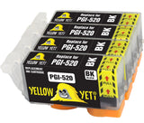 Yellow Yeti Replacement for Canon PGI-520 PGI-520BK Ink Cartridges compatible with Canon Pixma MP560 MP640 MP630 MP620 iP4600 iP4700 iP3600 MP540 MP990 MP980 MP550 MX870 MX860