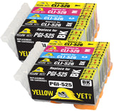 Yellow Yeti Replacement for Canon PGI-525 CLI-526 10 Ink Cartridges compatible with Canon Pixma MG5350 MG5250 MG5150 MG6150 MG6250 iX6550 iP4850 iP4950 MX895 MX885 MG8150 MG8250