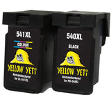 Yellow Yeti PG-540XL CL-541XL Remanufactured Ink Cartridges (Black, Colour) for Canon Pixma MG3250 MG3550 MG4250 MG3150 MX395 MX535 MG3650 MG2250 MG2150 MX525 MX475 MX435 MX375 MX455 MG4150