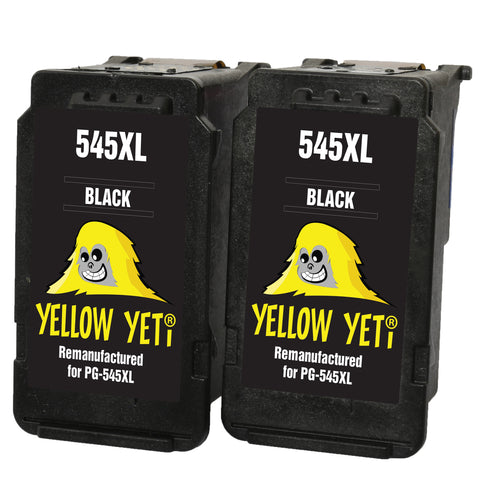 Yellow Yeti PG-545XL PG-545 XL Remanufactured Black Ink Cartridges for Canon Pixma MG2450 MG2550 MG2550S MG2555S MG2950 MG3050 MG3051 MG3052 MX495 iP2850 TR4550 TR4551 TS205 TS305 TS3150 TS3151