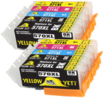 Yellow Yeti Replacement for Canon PGI-570XL CLI-571XL 10 Ink Cartridges compatible with Canon Pixma TS5050 MG5750 MG5751 TS6050 MG6850 MG6851 TS5051 TS5053 TS6051 TS6052 MG5752 MG5753