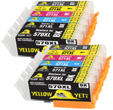 Yellow Yeti Replacement for Canon PGI-570XL CLI-571XL Ink Cartridges compatible with Canon Pixma MG7750 TS8050 TS9050 MG7751 MG7752 (2 PG Black + 2 Black + 2 Cyan + 2 Magenta + 2 Yellow + 2 Grey)