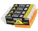 Yellow Yeti Replacement for Canon PGI-570XL PGI-570PGBK Black Ink Cartridges compatible with Canon Pixma TS5050 MG5750 MG5751 TS6050 TS8050 TS9050 MG6850 MG6851 MG7750 TS5051 TS5053 TS6051 TS6052