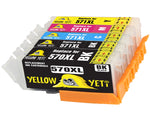 Yellow Yeti Replacement for Canon PGI-570XL CLI-571XL 5 Ink Cartridges compatible with Canon Pixma TS5050 MG5750 MG5751 TS6050 MG6850 MG6851 TS5051 TS5053 TS6051 TS6052 MG5752 MG5753