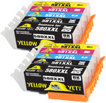 Yellow Yeti Replacement for Canon PGI-580XXL CLI-581XXL 10 Ink Cartridges compatible with Canon Pixma TS6150 TS6250 TS8150 TS8250 TR8550 TS9550 TS705 TR7550 TS9150 TS6251 TS6151 TS9551C