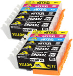 Yellow Yeti Replacement for Canon PGI-580XXL CLI-581XXL 12 Ink Cartridges compatible with Canon Pixma TS6150 TS6250 TS8150 TS8250 TR8550 TS9550 TS705 TR7550 TS9150 TS6251 TS6151 TS9551C