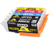 Yellow Yeti Replacement for Canon PGI-580XXL CLI-581XXL 5 Ink Cartridges compatible with Canon Pixma TS6150 TS6250 TS8150 TS8250 TR8550 TS9550 TS705 TR7550 TS9150 TS6251 TS6151 TS9551C