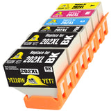 Yellow Yeti Replacement for Epson 202 202XL Ink Cartridges compatible with Epson Expression Premium XP-6000 XP-6005 XP-6100 XP-6105 (2 Black + 1 Photo Black + 1 Cyan + 1 Magenta + 1 Yellow)
