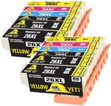 Yellow Yeti Replacement for Epson 26 26XL 12 Ink Cartridges compatible with Epson Expression Premium XP-610 XP-620 XP-600 XP-700 XP-605 XP-615 XP-710 XP-520 XP-800 XP-625 XP-720 XP-820 XP-510