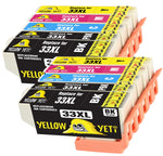 Yellow Yeti Replacement for Epson 33 33XL Ink Cartridges compatible with Epson Expression Premium XP-640 XP-630 XP-830 XP-900 XP-540 XP-530 (2 Black + 2 Photo Black + 2 Cyan + 2 Magenta + 2 Yellow)