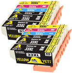 Yellow Yeti Replacement for Epson 33 33XL Ink Cartridges compatible with Epson Expression Premium XP-640 XP-630 XP-830 XP-900 XP-540 XP-530 (4 Black + 2 Photo Black + 2 Cyan + 2 Magenta + 2 Yellow)