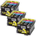 Yellow Yeti Replacement for Epson T0551 T0552 T0553 T0554 T0556 Ink Cartridges compatible with Epson Stylus Photo R240 R245 RX400 RX420 RX425 RX450 RX520 (6 Black + 3 Cyan + 3 Magenta + 3 Yellow)