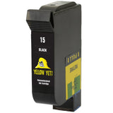 Yellow Yeti Remanufactured 15 Black Ink Cartridge for HP Deskjet 816c 825c 827 840c 841c 842c 843c 845c 845cvr 848c [3 Years Warranty]