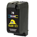 Yellow Yeti Remanufactured 78 Colour Ink Cartridge for HP Deskjet 3810 3820 815c 916c 920c 940c 948c Officejet 5105 5110 V30 V40 V45 PSC 2120 700 720 750 760 900 950 Copier 310 Fax 1230