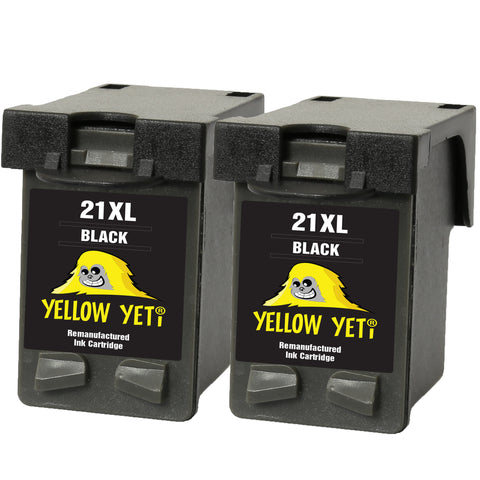 Yellow Yeti Remanufactured 21XL 21 XL Black Ink Cartridges for HP Deskjet F2120 F2180 F2280 F335 F375 F380 F390 F4180 F4190 3940 D1460 D1530 D2360 D2460 Officejet 4315 4355 PSC 1410 1415