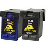 Yellow Yeti Remanufactured 21XL 22XL Ink Cartridges (Black, Colour) for HP Deskjet F2120 F2180 F2280 F335 F375 F380 F390 F4180 F4190 3940 D1460 D1530 D2360 D2460 Officejet 4315 4355 PSC 1410 1415