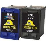 Yellow Yeti Remanufactured 27 28 Ink Cartridges (Black, Colour) for HP Deskjet 3320 3325 3420 3520 3535 3550 3620 3650 5650 5850 Fax 1240 PSC 1110 1205 1210 1215 1315 1317 Officejet 4215