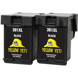 Yellow Yeti Remanufactured 301XL 301 XL Black Ink Cartridges for HP DeskJet 1000 1050 1050A 1055 2000 2050 2050A 2054A 2510 2540 3000 3050 3050A 3050SE 3050VE 3052A 3054A 3055A [3 Years Warranty]