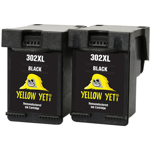 Yellow Yeti Remanufactured 302XL 302 XL Black Ink Cartridges for HP DeskJet 1110 2130 2132 3630 3632 3634 ENVY 4520 4522 4524 4527 Officejet 3830 3831 3832 3834 4650 4654 4655 4656 4658 5230