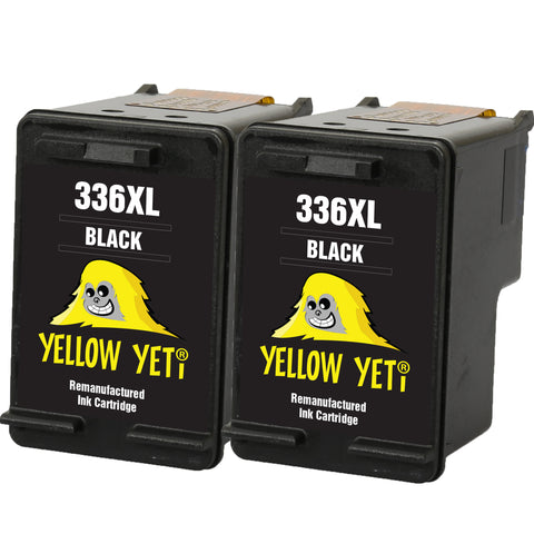 Yellow Yeti Remanufactured 336 Black Ink Cartridges for HP Photosmart 2570 2575 2710 8150 C3100 C3180 C4180 D5160 DeskJet 5440 5442 6310 Officejet 6315 PSC 1510 [3 Years Warranty]
