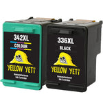 Yellow Yeti Remanufactured 336 342 Ink Cartridges (Black, Colour) for HP Photosmart 2570 2575 2710 8150 C3100 C3180 C4180 D5160 DeskJet 5440 5442 6310 Officejet 6315 PSC 1510 [3 Years Warranty]