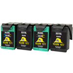 Yellow Yeti Remanufactured 337 343 Ink Cartridges (2 Black, 2 Colour) for HP Photosmart 2500 2570 2573 2575 C4100 C4110 C4140 C4150 C4180 D5160 8049 Officejet 6300 6310 6313 6315 Deskjet D4160 5940