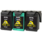 Yellow Yeti Remanufactured 337 343 Ink Cartridges (2 Black, 1 Colour) for HP Photosmart 2500 2570 2573 2575 C4100 C4110 C4140 C4150 C4180 D5160 8049 Officejet 6300 6310 6313 6315 Deskjet D4160 5940