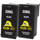 Yellow Yeti Remanufactured 339 Black Ink Cartridges for HP DeskJet 5740 5745 5940 6540 6620 6840 6980 9800 Photosmart 2570 2573 2575 2605 2610 2710 8050 8150 8450 8750