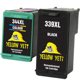 Yellow Yeti Remanufactured 339 344 Ink Cartridges (Black, Colour) for HP DeskJet 5740 5745 5940 6540 6620 6840 6980 9800 Photosmart 2570 2573 2575 2605 2610 2710 8050 8150 8450 8750