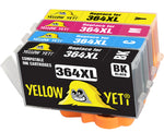 Yellow Yeti Replacement for HP 364 364XL Ink Cartridges compatible with HP Photosmart 5520 5510 6520 7520 7510 6510 B209a Officejet 4620 Deskjet 3520 3070A (1 Black + 1 Cyan + 1 Magenta + 1 Yellow)