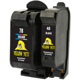 Yellow Yeti Remanufactured 45 78 Ink Cartridges (Black, Colour) for HP Officejet 1170 G55 G85 G95 K60 K80 Fax 1220 Photosmart 1000 1100 1115 1215 1315 P1000 P1100 Copier 180 280 Deskjet 6120 970cxi