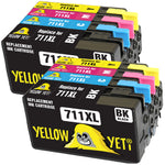 Yellow Yeti Replacement for HP 711 711XL Ink Cartridges compatible with HP DesignJet T120 T520 (2 Black + 2 Cyan + 2 Magenta + 2 Yellow)
