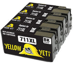 Yellow Yeti Replacement for HP 711 711XL CZ129A 4 Black Ink Cartridges compatible with HP DesignJet T120 T520