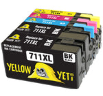 Yellow Yeti Replacement for HP 711 711XL Ink Cartridges compatible with HP DesignJet T120 T520 (2 Black + 1 Cyan + 1 Magenta + 1 Yellow)