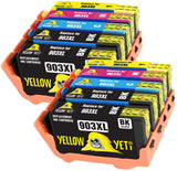 Yellow Yeti Replacement for HP 903 903XL Ink Cartridges compatible with HP Officejet Pro 6950 6960 6970 6975 (4 Black + 2 Cyan + 2 Magenta + 2 Yellow)