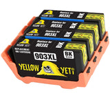 Yellow Yeti Replacement for HP 903 903XL T6M15AE 4 Black Ink Cartridges compatible with HP Officejet Pro 6950 6960 6970 6975