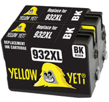 Yellow Yeti Replacement for HP 932 932XL CN053AE 2 Black Ink Cartridges compatible with HP Officejet 6600 6700 7110 7610 7612 7620 6100 7510 7600