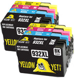 Yellow Yeti Replacement for HP 932 933 932XL 933XL Ink Cartridges compatible with HP Officejet 6600 6700 7110 7610 7612 7620 6100 7510 7600 (2 Black + 2 Cyan + 2 Magenta + 2 Yellow)