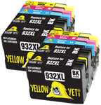Yellow Yeti Replacement for HP 932 933 932XL 933XL Ink Cartridges compatible with HP Officejet 6600 6700 7110 7610 7612 7620 6100 7510 7600 (4 Black + 2 Cyan + 2 Magenta + 2 Yellow)