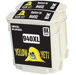Yellow Yeti Replacement for HP 940 940XL C4906AE Black Ink Cartridges compatible with HP OfficeJet Pro 8000 8500 8500A A809a A809n A909a A909g A910a A910g