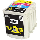 Yellow Yeti Replacement for HP 940 940XL Ink Cartridges compatible with HP OfficeJet Pro 8000 8500 8500A A809a A809n A909a A909g A910a A910g (1 Black + 1 Cyan + 1 Magenta + 1 Yellow)